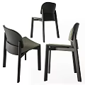 Modern Stylish Leisure Chairs With Comfortable Backrest And Dark Frame Design 3d model