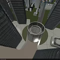 Modern High Rise Office Buildings With Glass Facades And Urban Architectural Design
