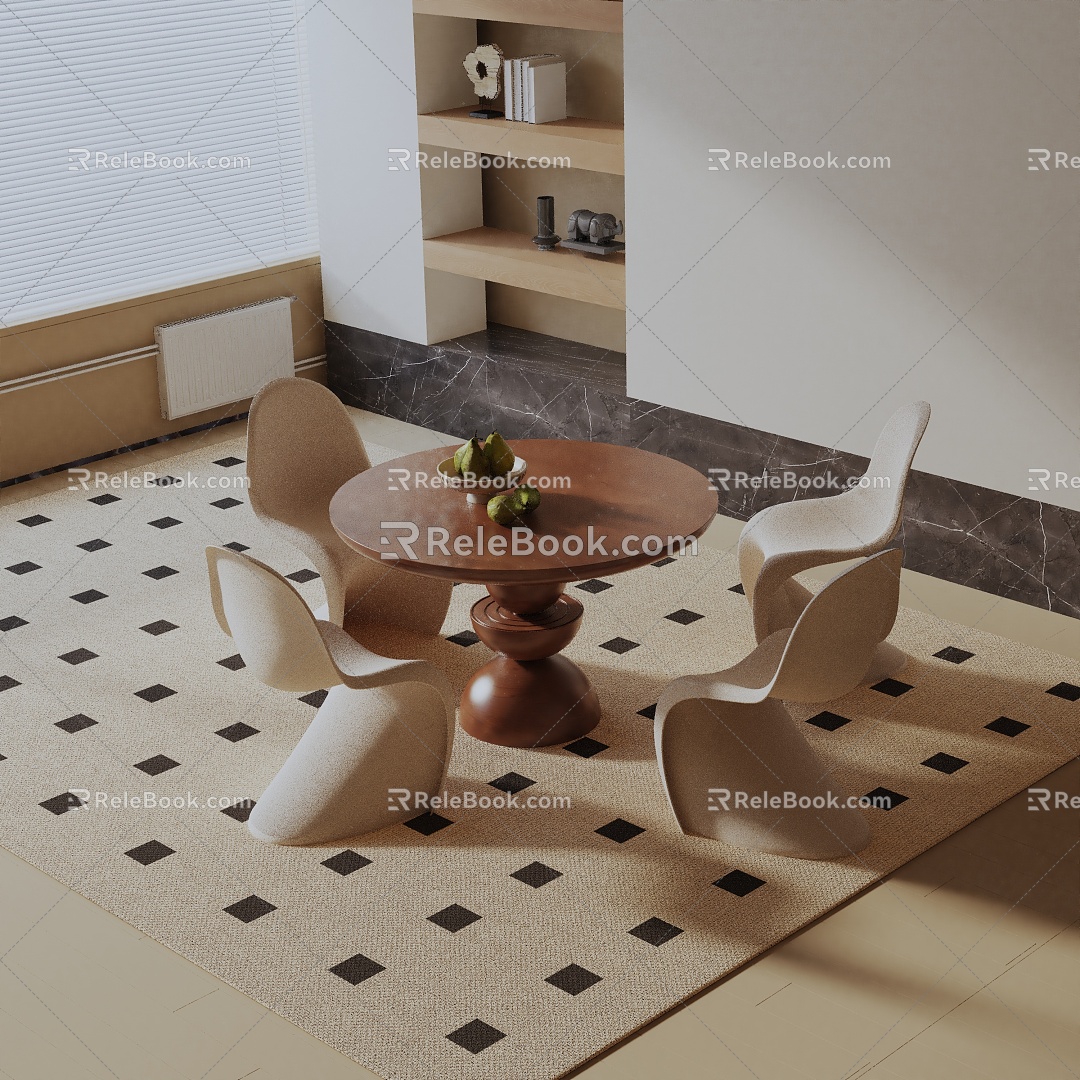 Modern dining table 3d model