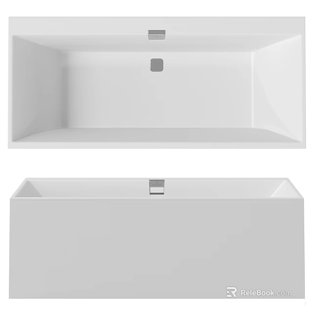 Elegant Modern White Bathtub Design With Sleek Profile And Minimalist Style 3d model 