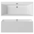 Elegant Modern White Bathtub Design With Sleek Profile And Minimalist Style