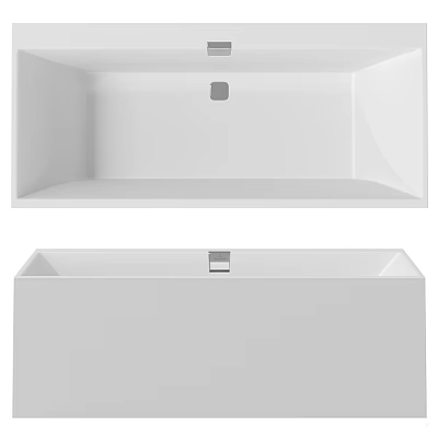 Elegant Modern White Bathtub Design With Sleek Profile And Minimalist Style 3d model