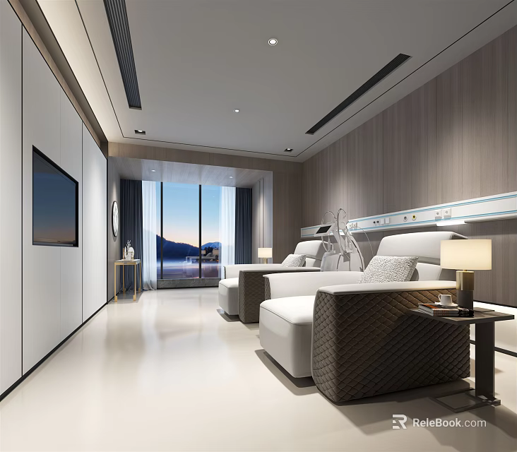 Hospital Outpatient Clinic Modern Comfortable Waiting Area With Professional Medical Staff And Clean Environment 3d model 