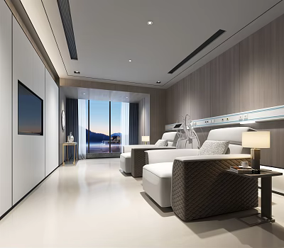 Hospital Outpatient Clinic Modern Comfortable Waiting Area With Professional Medical Staff And Clean Environment 3d model