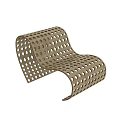 Stylish Modern Wooden Leisure Chair With Curved Design And Perforated Holes