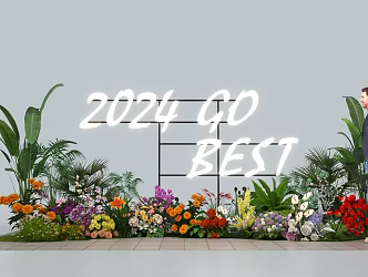 Flower Art Meichen Photo Area Green Plant Three-dimensional Character Flowers and Grass 3d model