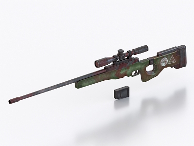 sniper rifle rusty sniper rifle 3d model