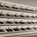 Multiple Rows of Modern Kitchen Sinks with Faucets in Organized Design