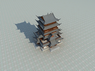 Chinese ancient tower 3d model