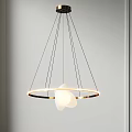 Modern Circular Chandelier with Metal Frame and White Shades for Contemporary Interior Spaces