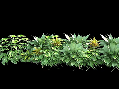 Different Types of Bushes with Lush Green Leaves and Vibrant Yellow Flowers for Garden Landscaping 3d model