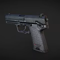 Black HK USP Semi Automatic Handgun With Tactical Grip And Metal Barrel