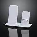 Modern White Charging Stand With Dual Holders For Phones And Devices