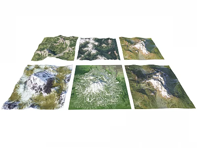 Multiple Scenic Garden Landscape Featuring Varied Terrain Diverse Vegetation And Mountain Views 3d model
