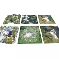 Multiple Scenic Garden Landscape Featuring Varied Terrain Diverse Vegetation And Mountain Views