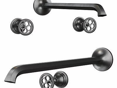 Contemporary Black Faucet Design Featuring Sleek Handle And Spout Components 3d model