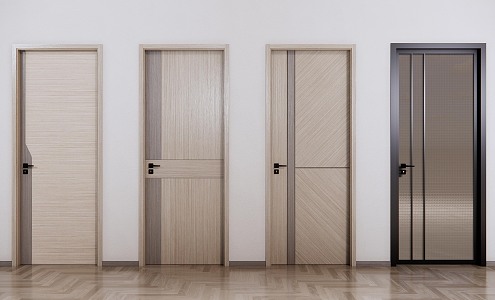 Modern swing door single door 3d model