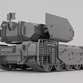 Modern Military Tank 3D Model With Turret Tracks Armor Grille And Top Equipment