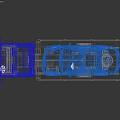 Blue Car Being Towed by White Tow Truck on Flatbed Trailer