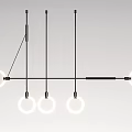 Modern Chandelier Designs with Multiple Circular Light Rings and Metal Hanging Frames 3d model