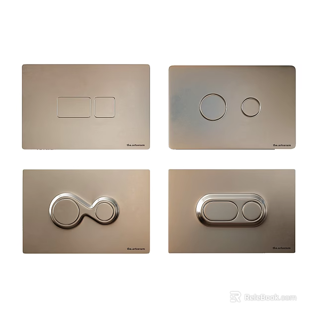 Modern Metallic Switch Panels With Sleek Design And Various Control Configurations 3d model