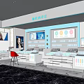 Modern Optical Store Interior With Display Counters Screens And Eyewear Products 3d model