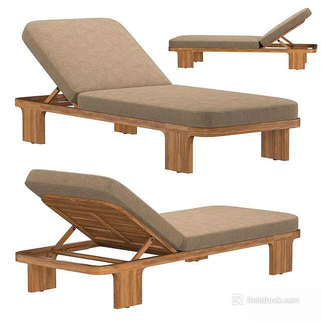 Modern Double Sofa With Wooden Frame Gray Cushion And Adjustable Backrest 3d model 