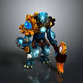 Blue And Yellow Mechanical Toy Robot With Playful Design For Kids Home Use