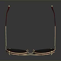 Luxury Sunglasses With Gold Frame Red Temples Leopard Print Accents And Dark Lenses