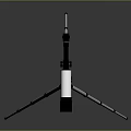 Telescope On Tripod For Viewing Scenic Landscapes With Gray Background And Reflective Ground