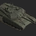 Modern Military Armored Tank With Turret Gun Barrel Tracks And Armor Plates