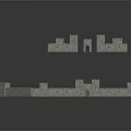Gray Medieval Castle Walls 3D Model With Stone Towers And Gateways