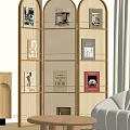 Rattan bookshelf partition screen 3d model