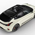 Sleek Modern White Coupe Car With Streamlined Design Black Roof And Black Alloy Wheels