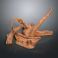 Natural Wooden Art Sculpture With Driftwood Branches And Organic Shape Design