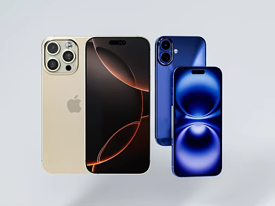 Apple iPhones In Various Colors With Different Camera Setups And Designs 3d model