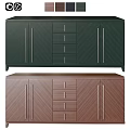 Dark Green And Brown Storage Cabinets With Doors And Drawers Design