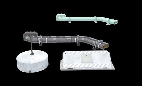 Modern sci-fi lunar base space equipment 3d model