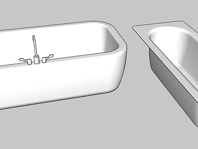 Modern White Ceramic Washbasin Designs Featuring Rectangular And Oval Countertop Styles 3d model