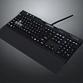 Black Wired Desktop Keyboard with Numeric Keypad and Ergonomic Design for Home Office Use