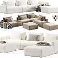 Stylish Sectional Sofa Designs With Plush Cushions Ottoman And Throw Blanket