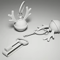 Modern Keychain Business Elk Bell Keychain 3d model