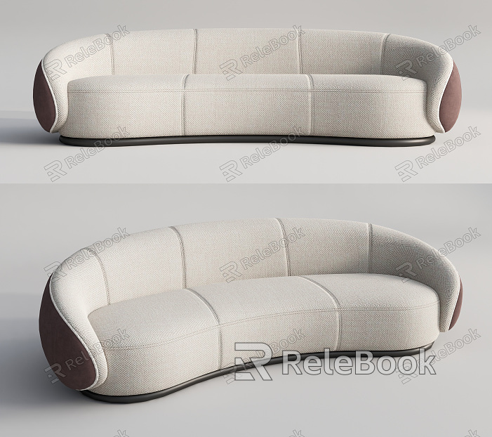 Modern Multi-Person Sofa Curved Multi-Person Sofa Human Sofa Three-Person Sofa model