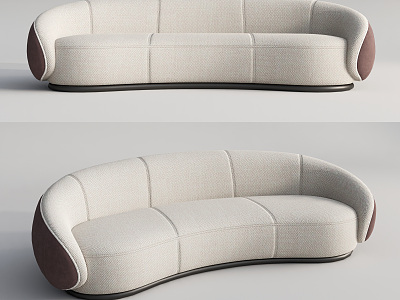 Modern Multi-Person Sofa Curved Multi-Person Sofa Human Sofa Three-Person Sofa model