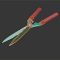 Professional Garden Scissors With Wooden Handles Red Connecting Parts And Metal Blades