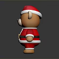 Cute Christmas Teddy Bear In Red Santa Costume With White Trim And Black Buttons