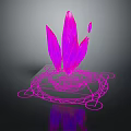 Purple Crystal Petal Shaped Decorative Ornament Set With Geometric Base And Modern Artistic Design