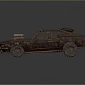 Rusty Modified Car With Roll Cage Roof Equipment And Off Road Tires