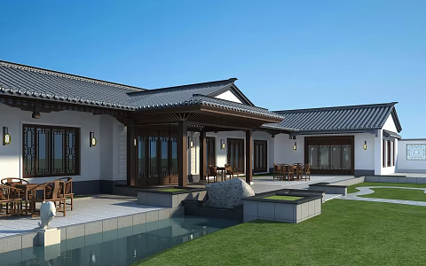 Chinese ancient courtyard 3d model