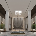 New Chinese Hotel Lobby 3d model